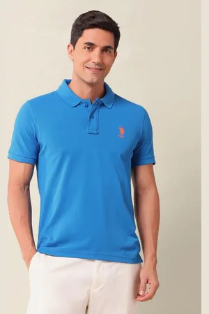 U.S. Polo Assn. Men Solid Polo Collar Cotton Slim Fit T-shirt