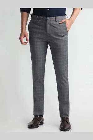 Arrow Men Checked Slim Fit Formal Trousers
