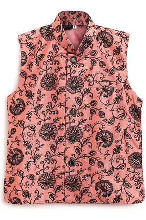 AJ DEZINES Boys Embroidered Nehru Jacket