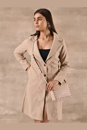 Lakshita Women Wool Single-Breasted Regular Fit Trench Coat