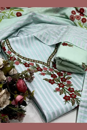 SALWAR STUDIO Floral Embroidered Unstitched Dress Material