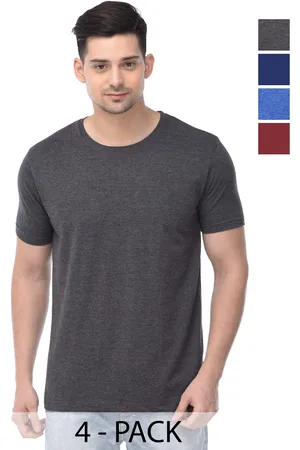 Color Capital Unisex Pack Of 4 Solid Round Neck Cotton T-shirts