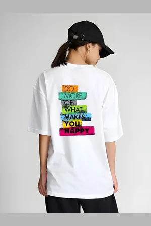 Moda Rapido Women Typography Printed Round Neck Cotton Oversized T-shirt