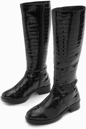 The Label Life Women Textured Heeled High-Top Regular Boots