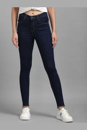 KOTTY Women Navy Blue Skinny Fit High-Rise Clean Look Jeans
