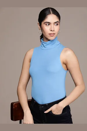 French Connection Solid High Neck Fitted Top