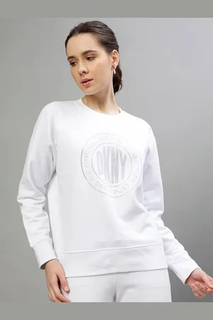 DKNY Typography Printed Hood Long Sleeves Pullover Sweatshirt