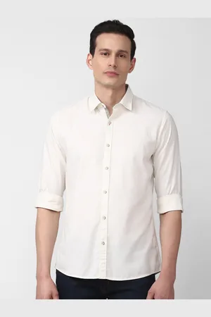 Peter England Men White Slim Fit Casual Shirt
