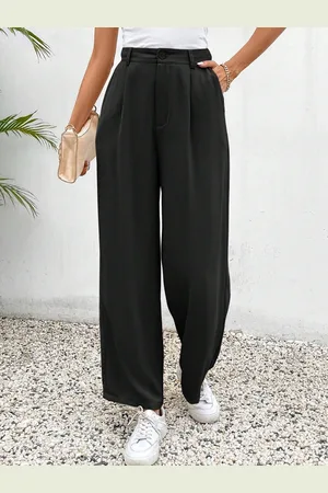 Chemistry Women Classic Straight Fit High-Rise Trousers