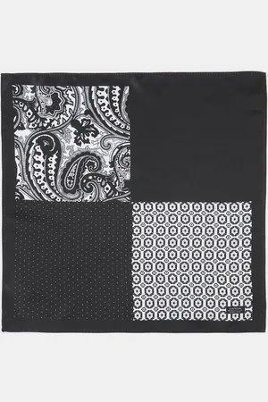 Arrow Men Black & White Printed Pocket Squares
