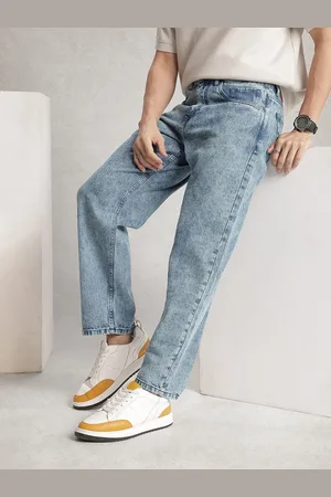 WROGN Men Pure Cotton Loose Fit Heavy Fade Jeans