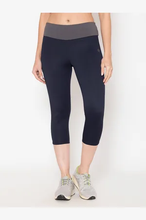 BODYACTIVE Women Navy Blue High Waist Capris