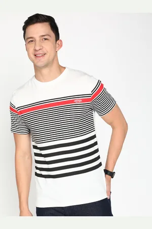 Provogue Men Striped Pure Cotton T-shirt