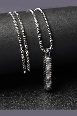 French Accent Silver-Plated Pendant With Chain