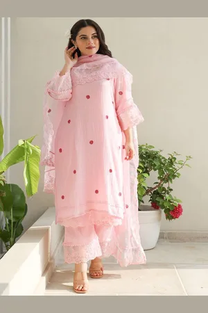 ASRUMO Women Floral Embroidered Regular Thread Work Kurta with Trousers & With Dupatta