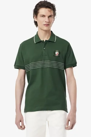 Lacoste Men Striped Polo Collar Cotton T-shirt