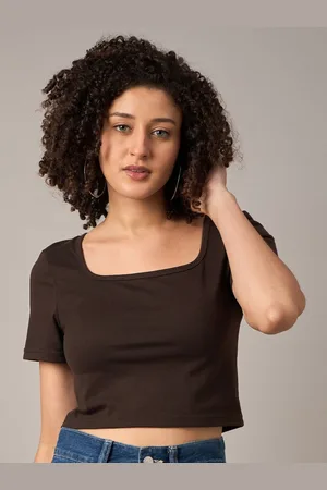 Mayra Women Solid Scoop Neck Cotton T-shirt