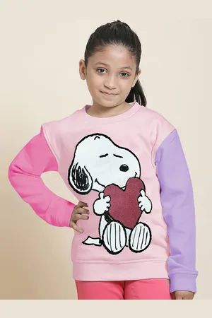 Kidsville Girls Peanuts Printed Pullover Sweatshirts