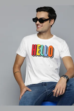 HERE&NOW Typography Printed Pure Cotton T-shirt