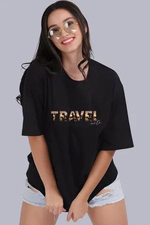 Moda Rapido Women Typography Printed Round Neck Cotton Oversized T-shirt