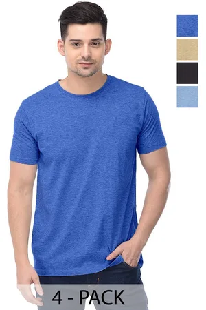 Color Capital Unisex Pack Of 4 Solid Round Neck Cotton T-shirts