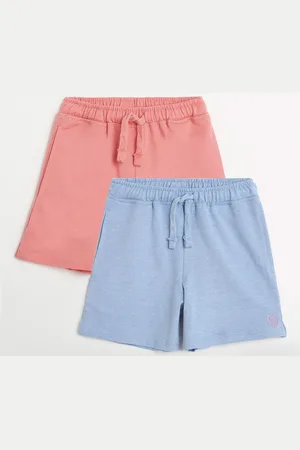 Campana Girls Pack of 2 Regular Fit Solid Cotton Shorts