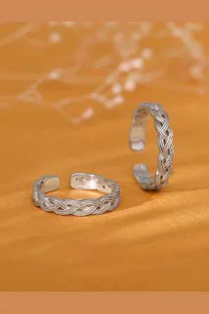 GIVA 925 Sterling Silver Rhodium-Plated Adjustable Toe Rings