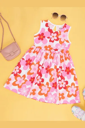 Pantaloons Round Neck Sleeveless Floral Print Fit & Flare Dress