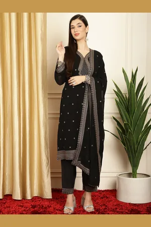 Stylee Lifestyle Embroidered Silk Georgette Unstitched Dress Material