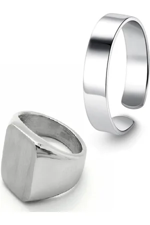 Roadster The Lifestyle Co Set Of 2 Silver Plated Finger Ring