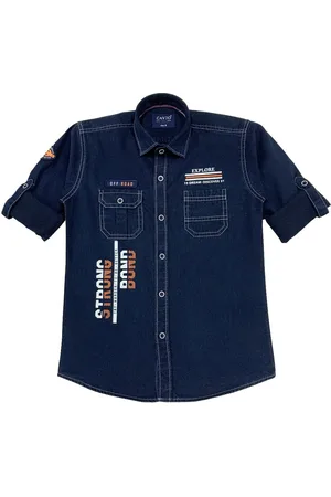 CAVIO Boys Blue Premium Printed Casual Shirt