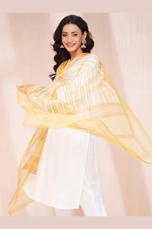 Fabindia Cotton Silk Hand Block Printed Dupatta