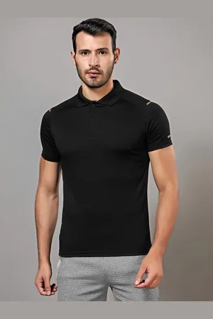 SPORT SUN Men Dri-FIT Solid Polo Collar Polyester Tshirt