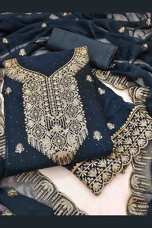 KIMISHA Embroidered Unstitched Dress Material
