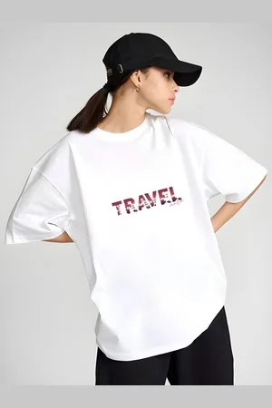 Moda Rapido Women Typography Printed Round Neck Cotton Oversized T-shirt