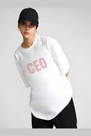 Moda Rapido Women Typography Printed Round Neck Cotton Oversized T-shirt