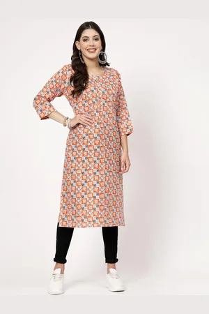 Kalini Geometric Printed Gotta Patti Straight Pure Cotton Kurta