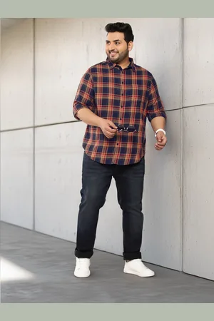 Sztori Men Plus Size Pure Cotton Checked Casual Shirt