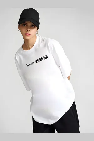 Moda Rapido Women Typography Printed Round Neck Cotton Oversized T-shirt