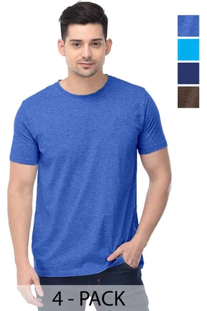 Color Capital Unisex Pack Of 4 Solid Round Neck Cotton T-shirts