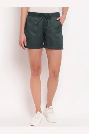 Mayra Women Green Solid Shorts