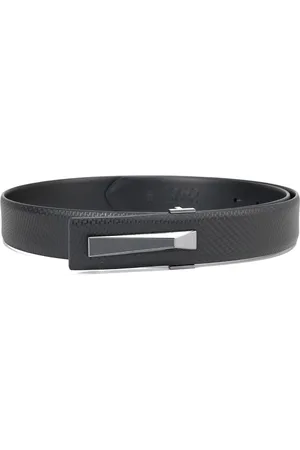 ROSSO BRUNELLO Men Textured Leather Belt