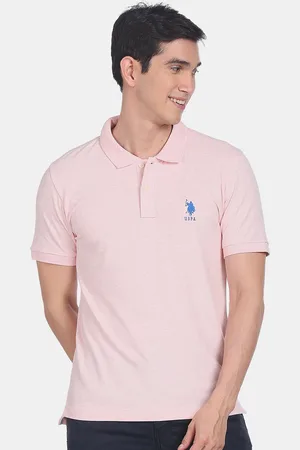 U.S. Polo Assn. U S Polo Assn Men Pink Polo Collar T-shirt