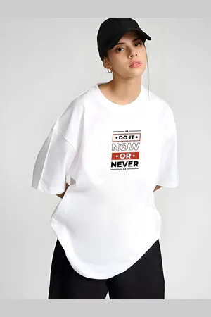 Moda Rapido Women Typography Printed Round Neck Cotton Oversized T-shirt
