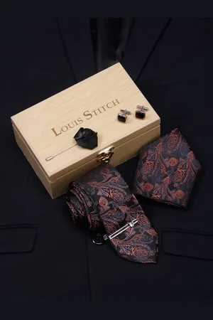 LOUIS STITCH Men Necktie Accessory Gift Set