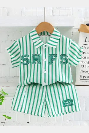 BAESD Kids Striped Short Sleeves Shirt With Shorts