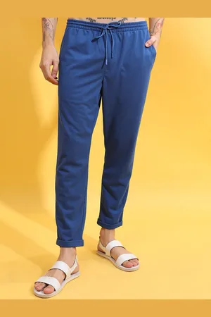 Highlander Men Blue Popcorn Structured Slim Fit Trouser