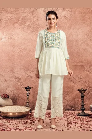 Moda Rapido Embroidered Top With Trousers Co-Ord