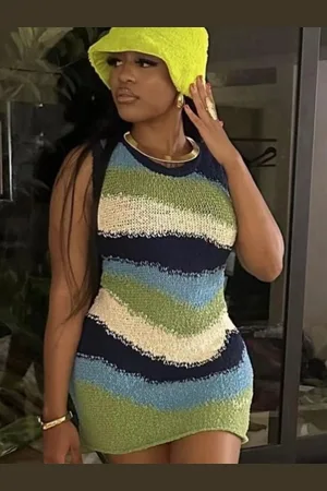 HERE&NOW Women Colourblocked Bodycon Mini Dress