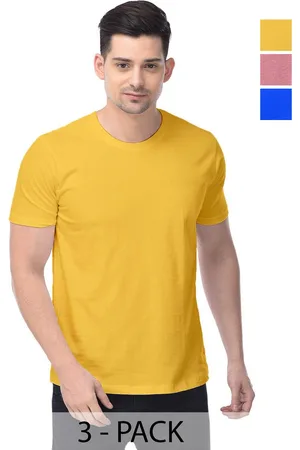 Color Capital Unisex Pack Of 3 Solid Round Neck Cotton T-shirts